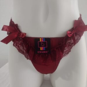 Calcinha fio dental tam. M cor bordô
